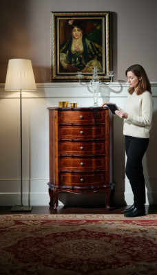 Italienische Möbel Barock Schrank Kommode Designer Luxus Holz Anrichte