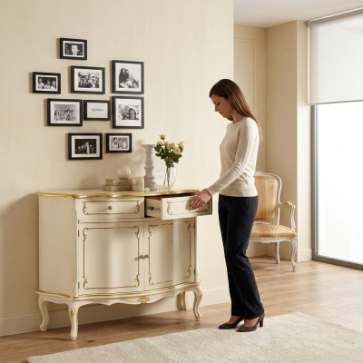 Luxus Italienische Holz Möbel Barock Kommode Wohnzimmer Kleiderschrank Sideboard