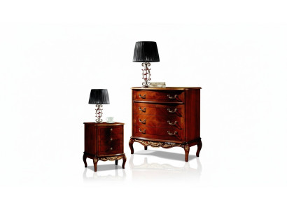 Italienische Barock Möbel Nachttisch Schlafzimmer Kleine Kommode Holz Braun Neu