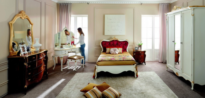 Italienische Möbel Design Luxus Bett Doppelbett Stil Barock Betten Klassische