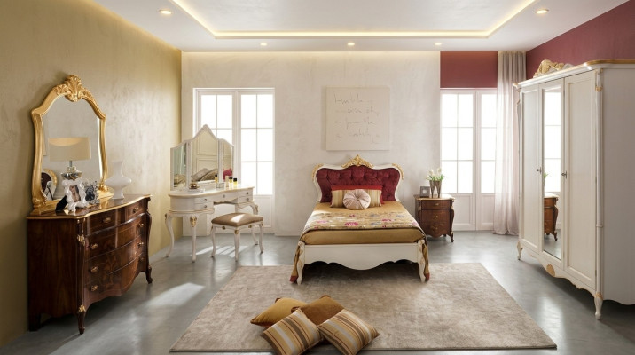 Italienische Möbel Design Luxus Bett Doppelbett Stil Barock Betten Klassische