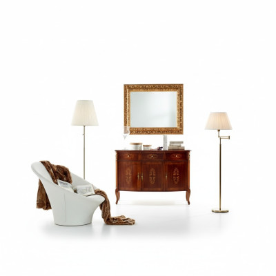 Luxus 2 tlg Set Designer  Kommode und Spiegel Italienische Möbel Stil Barock Neu