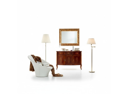 Luxus 2 tlg Set Designer  Kommode und Spiegel Italienische Möbel Stil Barock Neu