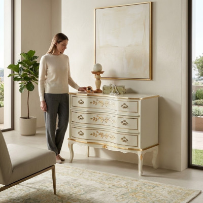 Luxus Design Schrank Echtholz Möbel Kommoden Schrank Barock Italienische
