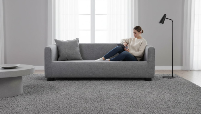 Grau Großes Hundebett Hund Polsterung Textil Stoff Couchen Neu Hunde Sofa Couch