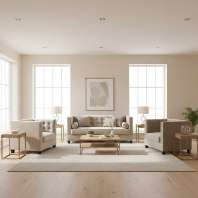 Schlafsofa Taupe Sessel Kreative Möbel Textil Stoff Neu Wohnzimmer Sofa