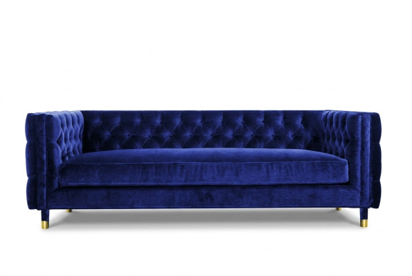 Blaues Sofa Chesterfield Big Designer 4-Sitzer Neu Textil Stoff Couchen 