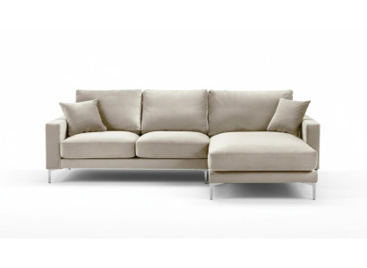 Wohnzimmer Design Couchen Polster Sofa Couch Beige Ecksofa Stoff Eckgarnitur Neu