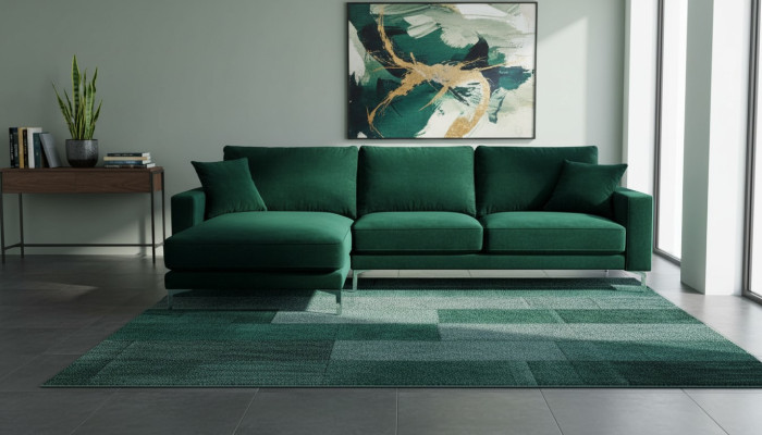 Loft Sofa Luxus Eckcouch Möbel Eckgarnitur Samt Couchen sofas grün Wohnzimmer