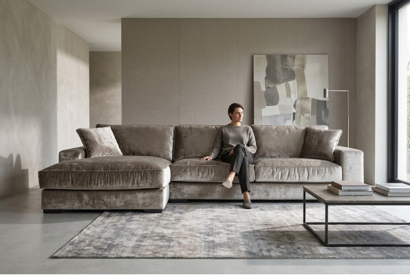 Braune Ecksofa Stoff Wohnzimmer Design Couchen Polster Sofa Sofas Italienische