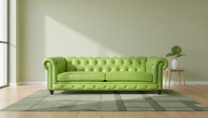 Wohnzimmer Chesterfield Sofa Grün Big Premium Leder Designer Möbel 4 sitzer Neu