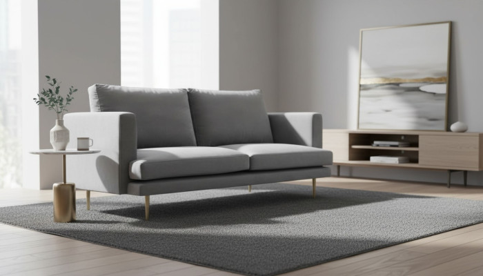 Grau Dreisitzer Sofa Wohnzimmer Design Couchen Polster Sofas Italienische Möbel