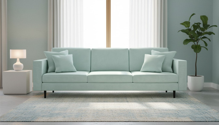 Grüne Stoff Italienische Möbel Wohnzimmer Design Couchen Polster Sofa Sofas xxl