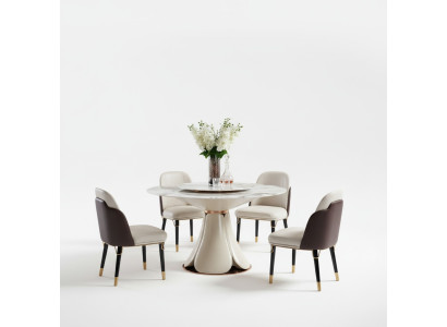 Stuhl Set 4x Stühle Milch Leder Luxus Esszimmer Neu Kreative Design