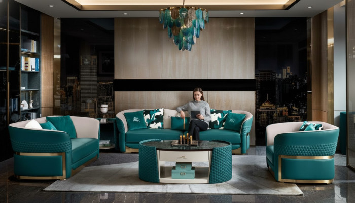 Sofagarnitur Chesterfield Polster Sofa Couch 3+1 Garnitur Leder Textil Stoff