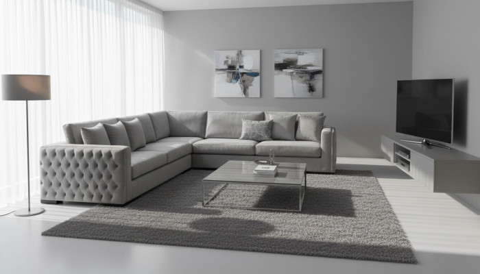 Grau Ecksofa Wohnlandschaft Couch Eckgarnitur Polster Neu Kreative Möbel Design