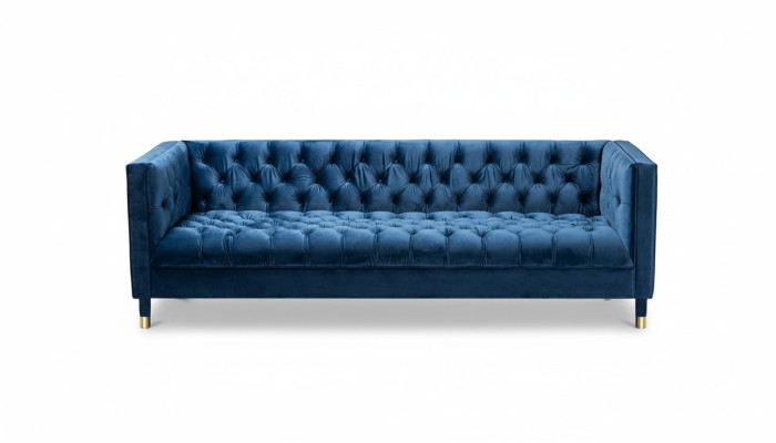 Blaue Chesterfield Textil Modern Design Stoff Kreative Möbel Neu Wohnzimmer Sofa