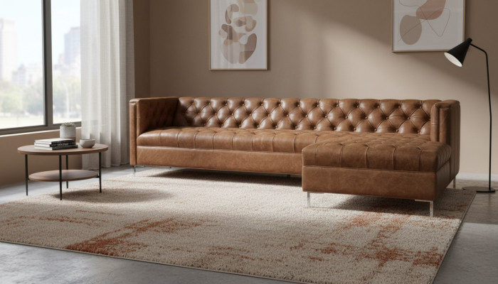 Braune Eckcouch Western Stil Eckgarnitur Ecksofa Eckcouch Garnitur Polster