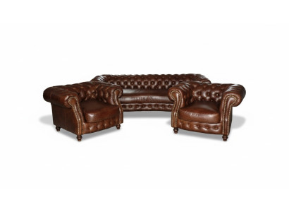 Chesterfield Braun Ecksofa Sofa Couch Polster Eckgarnitur Wohnzimmer