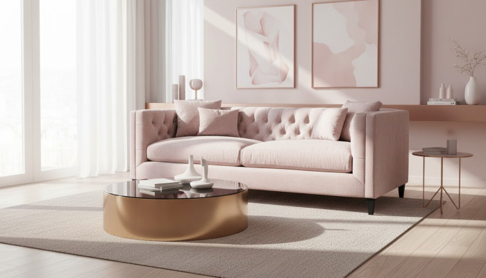 Pink Dreisitzer Sofa Moderne Stoff Wohnzimmer Design Couchen Neu Luxus Möbel Neu