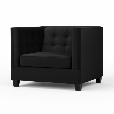 Chesterfield Sessel Kreative Möbel Textil Stoff Schwarz Neu Wohnzimmer