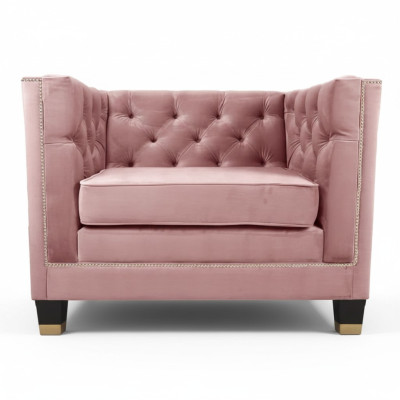 Sessel Chesterfield Textil Stoff Lila Kreative Möbel Neu Wohnzimmer Modern