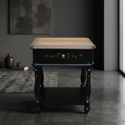 Designer Nacht Tisch Konsole Luxus Nachttische Beistell Leder Konsolen Holz Neu