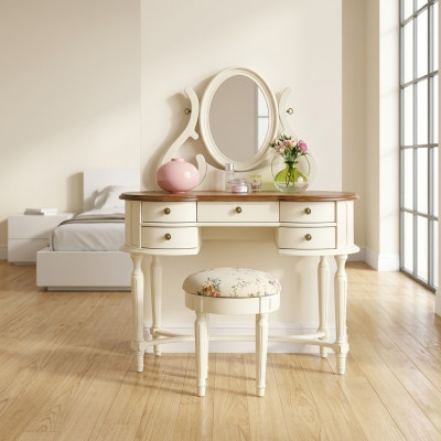 Schminktisch Spiegel Hocker Komplett Kommode Schlafzimmer Landhausmöbel Konsole