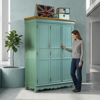Kleider Schrank Design Kleiderschränke Massiv Holz Landhaus Möbel Schränke Neu
