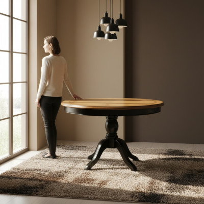 Esszimmertisch rund 122 cm Massiv Holz Esstisch Küchentisch tisch Echtholz Neu