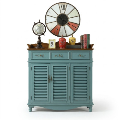 Echtholz Kommoden Blaue Anrichte Schränke Sideboard Regal Kommode