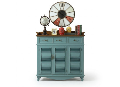 Echtholz Kommoden Blaue Anrichte Schränke Sideboard Regal Kommode