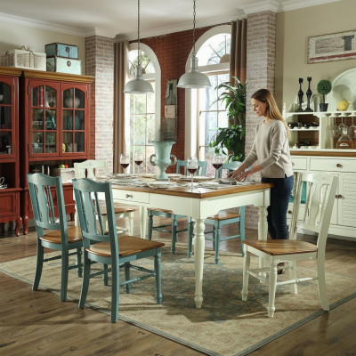 Esstisch 6x Stühle Esszimmer Set Gruppe Garnitur Tisch Sitzgruppe 7tlg Holz Neu