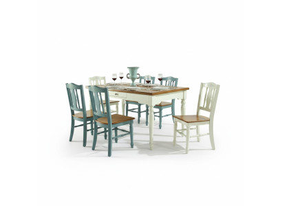 Esstisch 6x Stühle Esszimmer Set Gruppe Garnitur Tisch Sitzgruppe 7tlg Holz Neu