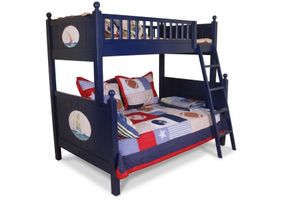 Klassisches Kinderbett Etagenbett Blau Hochbett Spielbett Kindeerbett Stockbett