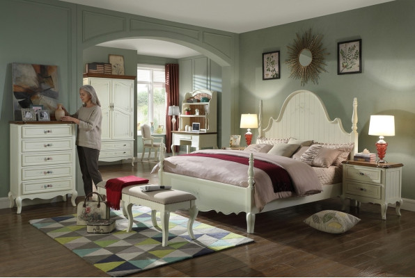 Unverwechselbares weißes Schlafzimmer-Set im klassischen Stil