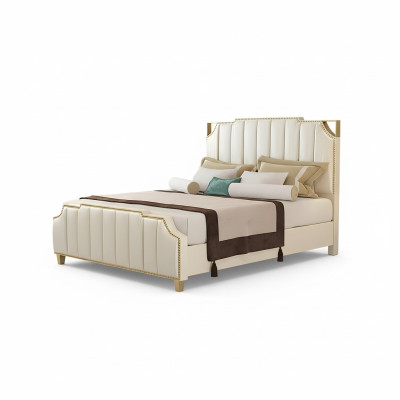 Design Doppelbett Bett Hotel Luxus Schlafzimmer 180x200cm Leder Betten Polster