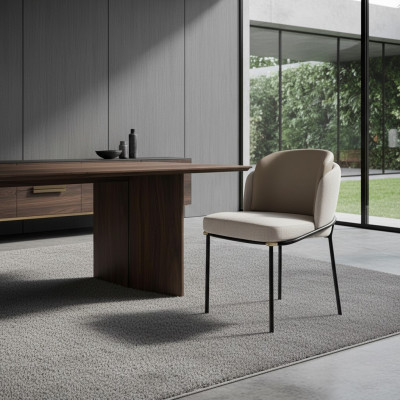 Ess Zimmer 1x Stuhl Stühle Polster Textil Modern Designer Lehn Sitz Sessel