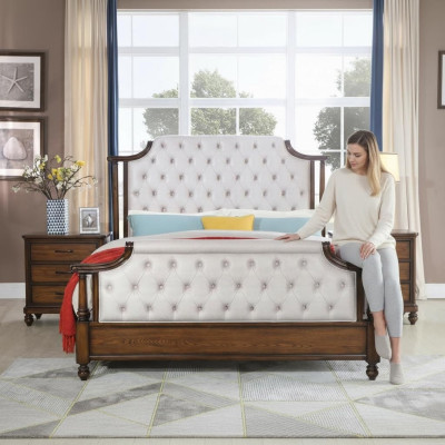 Bett 2x Nachttisch 3tlg. Schlafzimmer Set Betten neu Luxus Chesterfield 180x200