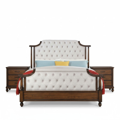 Bett 2x Nachttisch 3tlg. Schlafzimmer Set Betten neu Luxus Chesterfield 180x200