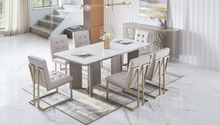 Esszimmer Design Möbel Stuhlgruppe Tisch 6 Lehn Stühle Set Garnitur Neu