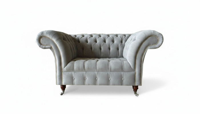Chesterfield Sessel Couch Polster Sofa Textil Couchen 1,5 Sitzer Einsitzer