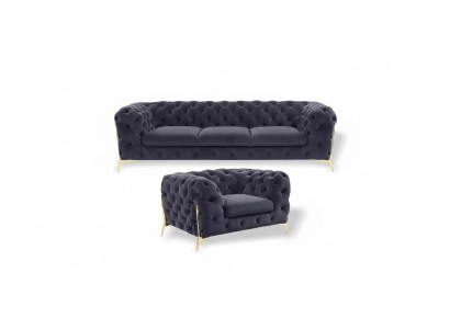 Italien Möbel Sofagarnitur 3+1 Sitzer Design Sofa Polster Couchen Chesterfield