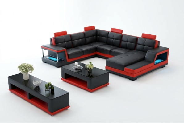 Wohnlandschaft U Form Ecksofa Couchtisch Sideboard Design Big Sofa Neu