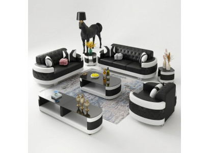 Wohnzimmer Set Sidebaord Couchtisch Beistelltisch Tisch 7tlg. Komplett Garnitur