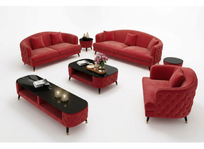 Sofagarnitur Set 3+2+1 Sitzer Couchtisch Sideboard Garnitur Design Moderne 7tlg