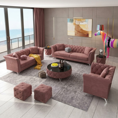Sofagarnitur 3+2+1 Sitzer Stoff Couchen Polster Garnitur Sofas Couch Designer