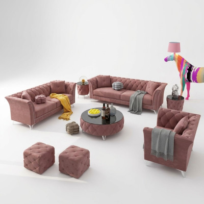 Sofagarnitur 3+2+1 Sitzer Stoff Couchen Polster Garnitur Sofas Couch Designer