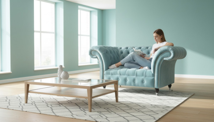 Chesterfield Sessel Design Polster Sofa Couch Couchen Sofas Textil Möbel Neu