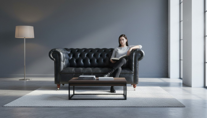 Chesterfield Polster Couch Leder Couchen Sofa Garnitur Zweisitzer Sofas Samt Neu